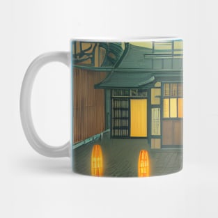 Halloween Japanese Moon Traditional Temples in Japan Vacation Mug